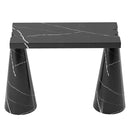 Black Marble Designer Console Table - Polished Cone Shape Legs