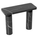 Toros Black Marble Designer Round Legs Console Polished (W)15" (L)40" (H)32" angle view