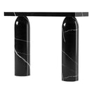 Toros Black Marble Designer Round Legs Console Polished (W)15" (L)40" (H)32" side view