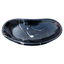 Black Turkish Marble Handcrafted Vessel Bathroom Sink Above Counter Vanity