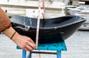 Black Turkish Marble Handcrafted Vessel Bathroom Sink Above Counter Vanity