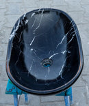 Black Turkish Marble Handcrafted Vessel Bathroom Sink Above Counter Vanity