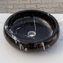 Toros Turkish Black Marble Polished Round Vessel Sink 16x5