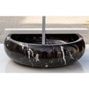 Toros Turkish Black Marble Polished Round Vessel Sink 16x5