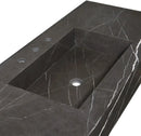 Honed Black Marble Wall Mount Rectangle Bathroom Sink 20 Inch