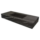 Honed Black Marble Wall Mount Rectangle Bathroom Sink 20 Inch