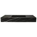 Honed Black Marble Wall Mount Rectangle Bathroom Sink 20 Inch