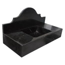 Black Marble Wall Mount Bathroom Sink Polished Backsplash 15 X 33 Inch