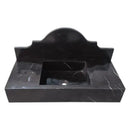 Black Marble Wall Mount Bathroom Sink Polished Backsplash 15 X 33 Inch
