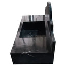 Black Marble Wall Mount Bathroom Sink Polished Backsplash 15 X 33 Inch