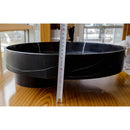Polished Black Marble Circular Vessel Sink 17.5 Inches Bathroom