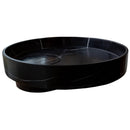 Polished Black Marble Circular Vessel Sink 17.5 Inches Bathroom