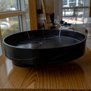 Polished Black Marble Circular Vessel Sink 17.5 Inches Bathroom