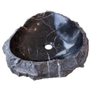 Handcrafted Black Marble Vessel Sink Natural Stone Bathroom Basin