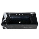 GMStone Luxury Black Marble Wall Mount Bathroom Sink Vanity