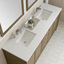 James Martin Chicago 72" Double Bathroom Vanity, Walnut Whisper