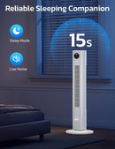 Tower Fan for Bedroom, 90° Oscillating Fan with 12H Timer, 37”Standing Fans with Remote, Bladeless Fan with 4 Modes & 3 Speeds