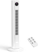 Tower Fan for Bedroom, 90° Oscillating Fan with 12H Timer, 37”Standing Fans with Remote, Bladeless Fan with 4 Modes & 3 Speeds