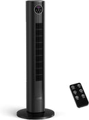 Tower Fan for Bedroom, 90° Oscillating Fan with 12H Timer, 37”Standing Fans with Remote, Bladeless Fan with 4 Modes & 3 Speeds