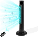 Tower Fan Portable Electric Oscillating Fan Quiet Cooling Remote Control Standing Bladeless Floor Fans 3 Speeds Wind Modes Timer