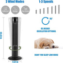 Tower Fan Portable Electric Oscillating Fan Quiet Cooling Remote Control Standing Bladeless Floor Fans 3 Speeds Wind Modes Timer
