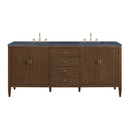 James Martin Myrrin 72" Double Bathroom Vanity, Mid-Century Walnut