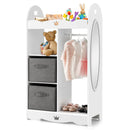 Kids Dress up Storage Costume Closet with Mirror and Toy Bins-White by LJGDeals