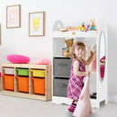 Kids Dress up Storage Costume Closet with Mirror and Toy Bins-White by LJGDeals