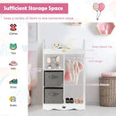 Kids Dress up Storage Costume Closet with Mirror and Toy Bins-White by DirectDeals