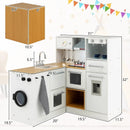 2-Pieces Wooden Kids Kitchen Playset with Light and Sound by LJGDeals