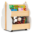 Kids Wooden Bookshelf with Universal Wheels by LJGDeals