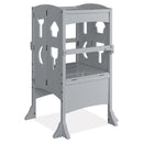 Folding Wooden Step Stool with Lockable Safety Rail for Toddler 3+ by LJGDeals