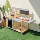 Outdoor Kid's Mud Kitchen Set with Detachable Water Box for Toddlers Over 3 by LJGDeals