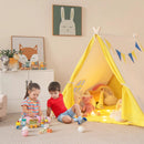 Kids Play Tent with Solid Wood Frame Holiday Birthday Gift & Toy for Boys & Girls-Yellow by LJGDeals
