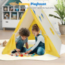 Kids Play Tent with Solid Wood Frame Holiday Birthday Gift & Toy for Boys & Girls-Yellow by LJGDeals