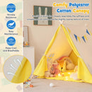 Kids Play Tent with Solid Wood Frame Holiday Birthday Gift & Toy for Boys & Girls-Yellow by LJGDeals