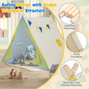 Kids Play Tent with Solid Wood Frame Holiday Birthday Gift & Toy for Boys & Girls-Yellow by LJGDeals