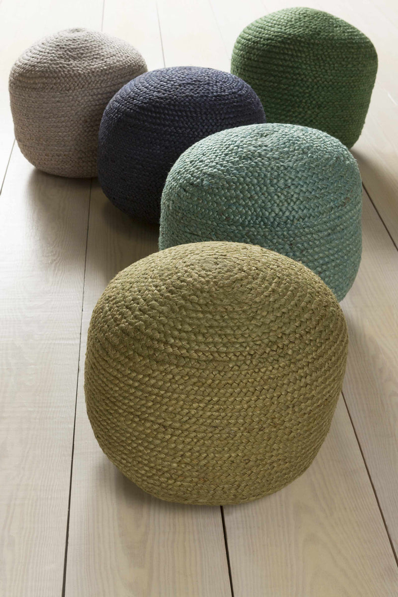 Gail Navy Jute Knitted Pouf