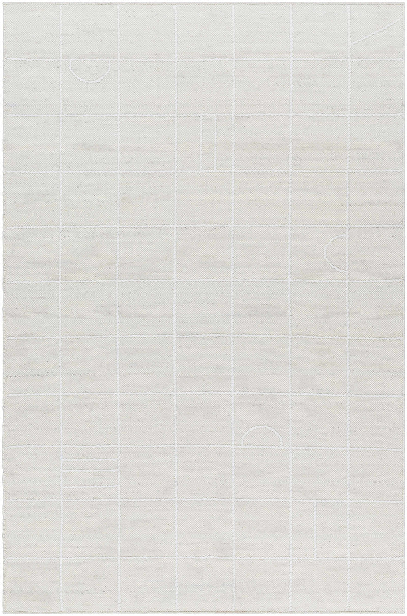Tieve Off White Checkered Area Rug