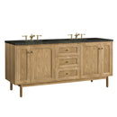 James Martin Laurent 72" Dual Mount Double Bathroom Vanity, Light Natural Oak