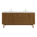 James Martin Laurent 72" Dual Mount Double Bathroom Vanity, Honey Oak