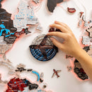 Travel Tracker 3D Colored Wooden World Map - Dune