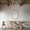 Traditioanl Oval Mirror With Wood Frame Rustic Decor Wall Mirror