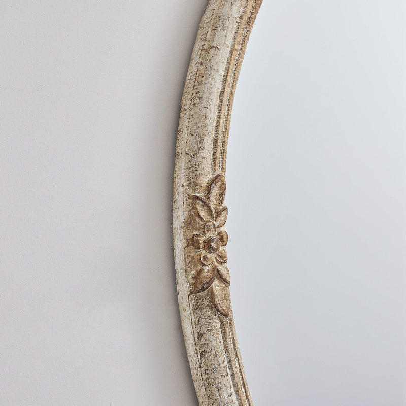Traditioanl Oval Mirror With Wood Frame Rustic Decor Wall Mirror