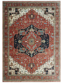 Traditional 9.11x13.8 Hand knotted Premium Fine Brown, Black and Ivory wool Area Rug by The Rug Decor