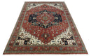 Traditional 9.11x13.8 Hand knotted Premium Fine Brown, Black and Ivory wool Area Rug by The Rug Decor