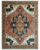 Traditional 9.11x13.8 Hand knotted Premium Fine Brown, Black and Ivory wool Area Rug by The Rug Decor