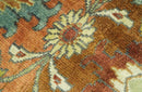 Traditional Antique Turkish Design Rust And Blue Hand Knotted 4x5 Wool Area Rug by The Rug Decor