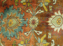 Traditional Antique Turkish Design Rust And Blue Hand Knotted 4x5 Wool Area Rug by The Rug Decor