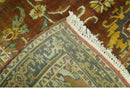 Traditional Antique Turkish Design Rust And Blue Hand Knotted 4x5 Wool Area Rug by The Rug Decor
